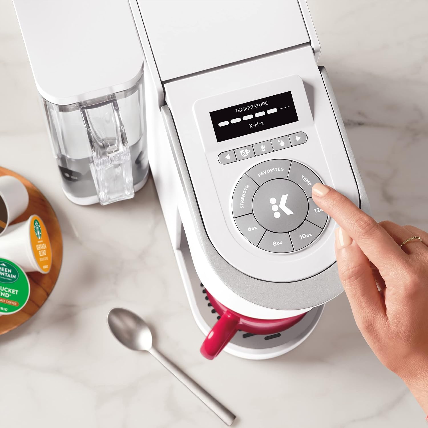 Keurig K-Supreme SMART Single Serve Coffee Maker With WiFi Compatibility, 4 Brew Sizes, And 66oz Removable Reservoir, Compatible with Alexa, White