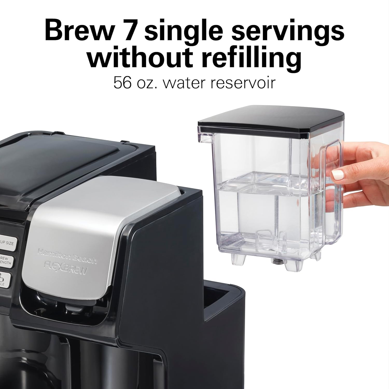 Hamilton Beach FlexBrew Trio 2-Way Coffee Maker, Compatible with K-Cup Pods or Grounds, Combo, Single Serve & Full 12c Pot, Black - Fast Brewing (49902JN)