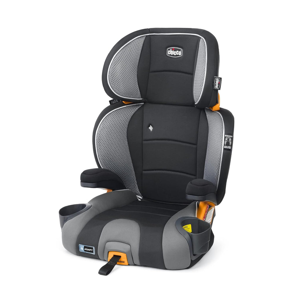 Chicco KidFit Adapt Plus 2-in-1 Belt-Positioning Booster Car Seat, Backless and High Back Booster Seat, for Children Aged 4 Years and up and 40-100 lbs., Ember/Black