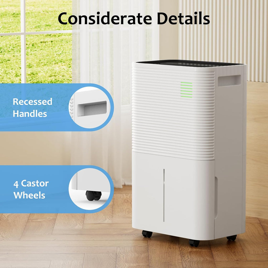 ZAFRO 45 Pints Dehumidifier for Home, 135 OZ Water Tank, Portable Dehumidifier with Auto Shut Off, Quiet Dehumidifier for Bedroom Basement Bathroom