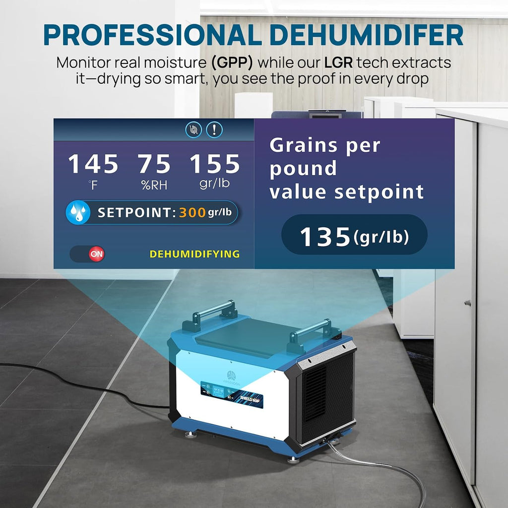 ARGENDON Crawl Spaces Dehumidifier with Pump and Drain Hose, 145 Pint Commercial Dehumidifier for Basement, Large Spaces, Auto Defrost, Compact, 5 Years Limited Warranty