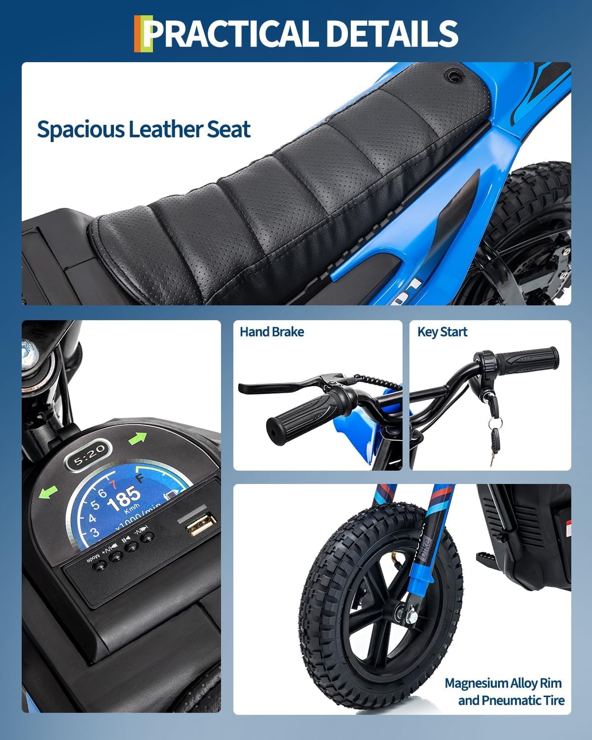 GarveeLife Electric Dirt Bike for Teens, 12' Fat Tire 350W Electric Motorcycle with 24V Battery, 14MPH Top Speed, 130 LBS Max Load, Mini Dirtbike for Kids, Mountain Off-Road Bike Fit Age 10+