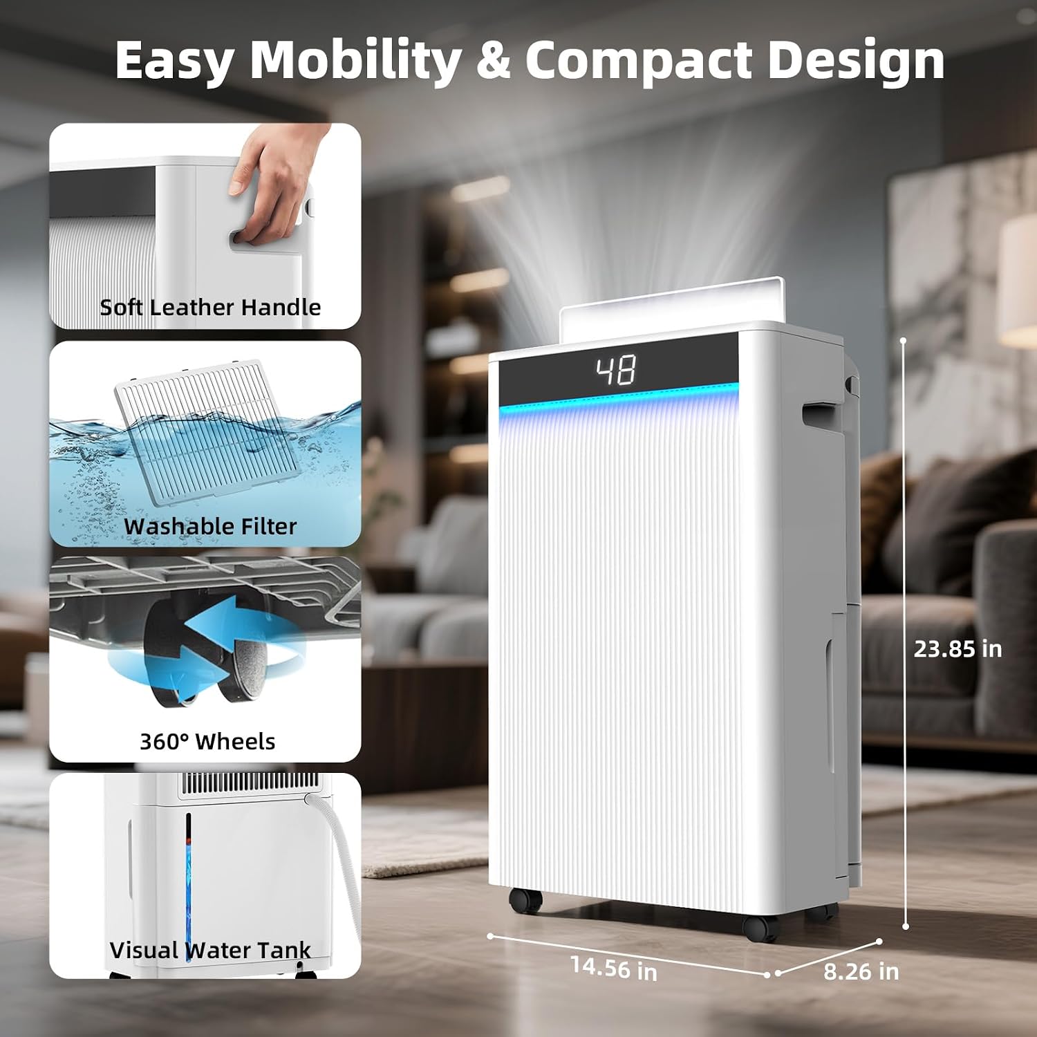 Dehumidifier for Basement, Bedroom, Home, Bathroom