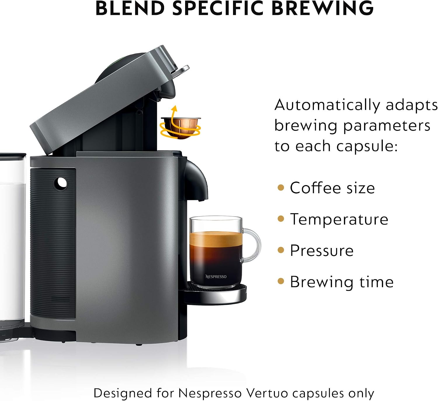 De'Longhi Nespresso Vertuo Plus Coffee and Espresso Maker by De'Longhi, Titan