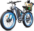 5000W Electric Bike for Adults, 45MPH Dual Motor Ebike 52V 23AH 1196WH E Bike 100 Miles Long Range Bicycle Full Suspension 26' Fat Tire Off Road for Men Dual Hydraulic Disc Brake Ebike