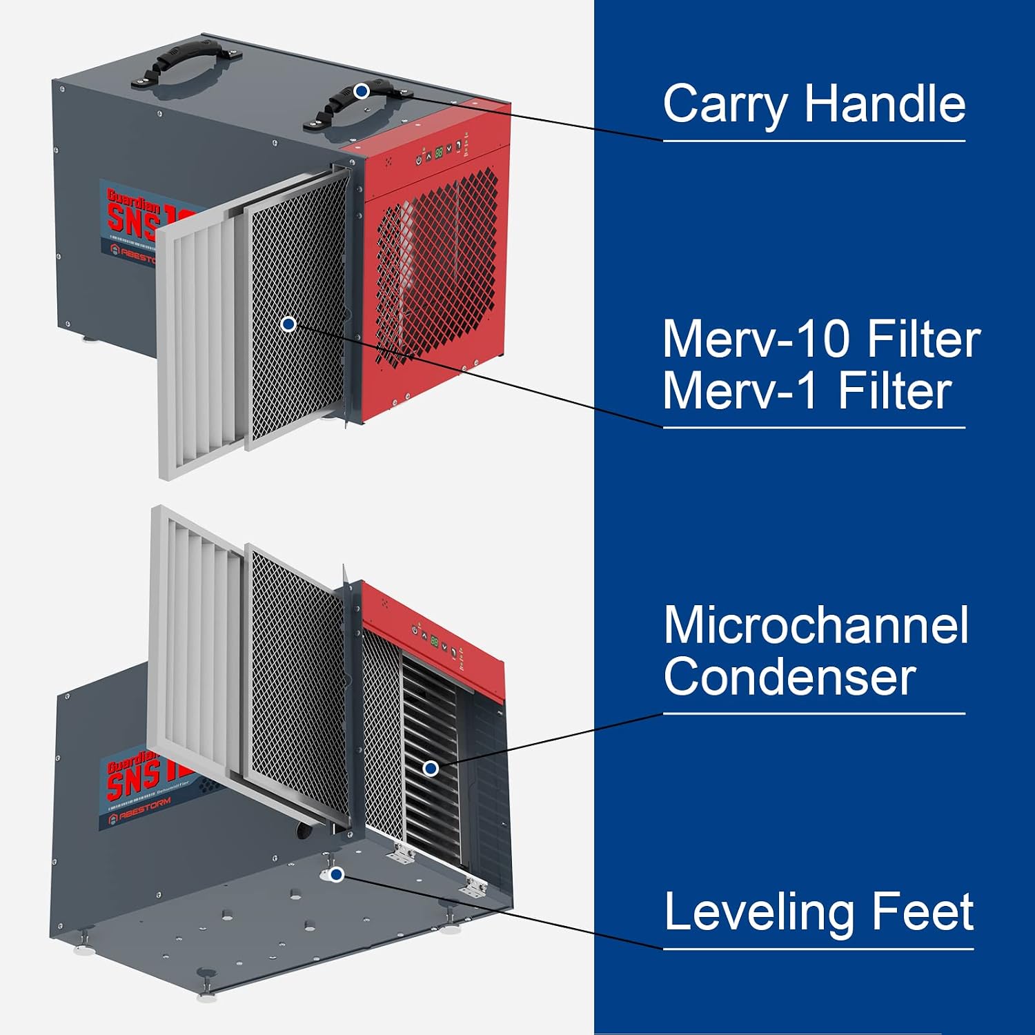 Abestorm 235 Pint Commercial Dehumidifiers for Crawl Space, Basement, Whole Homes up to 3,300 sq. ft, Water Damage Restoration Equipment with Pump and Drain Hose