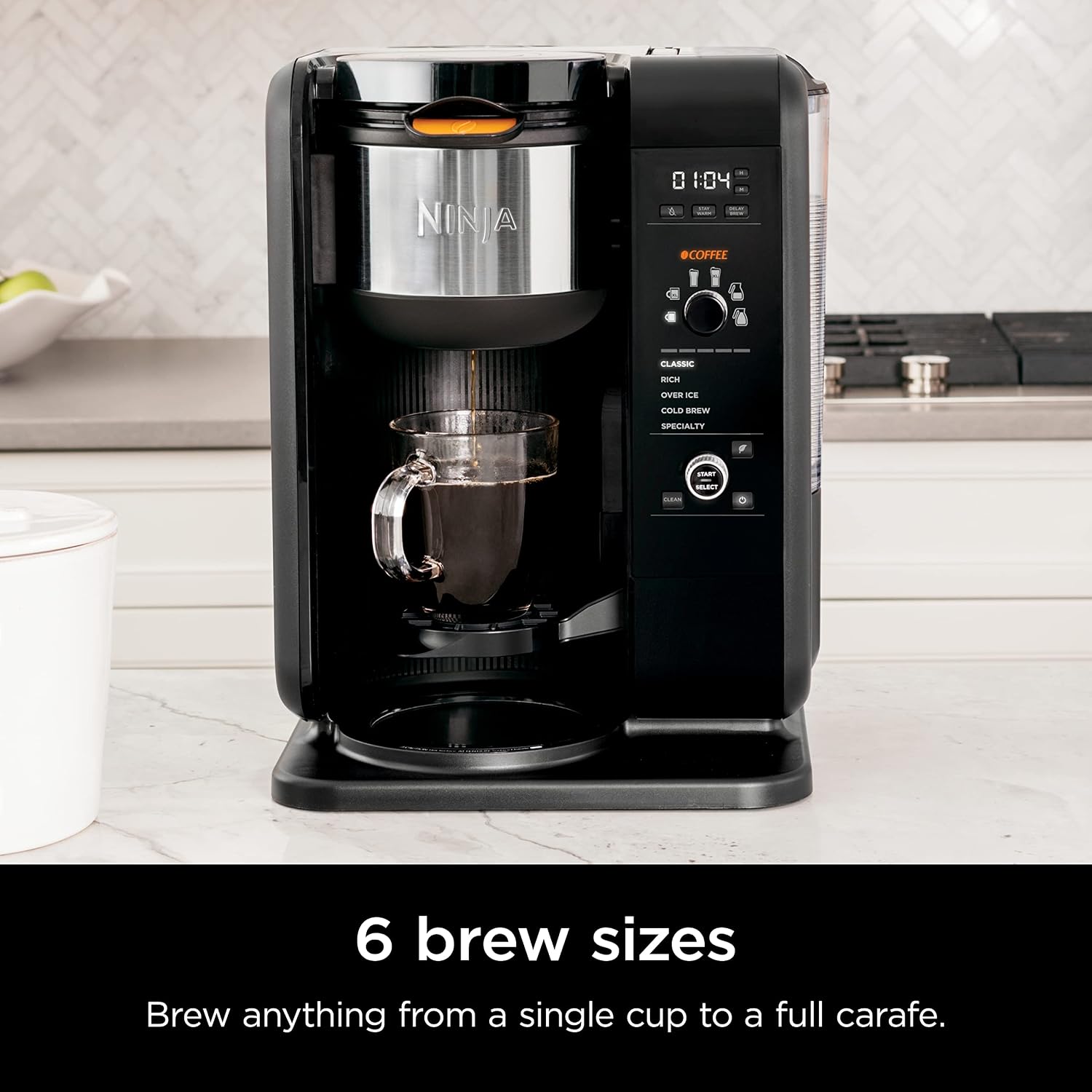 Shark Ninja CP307 Hot and Cold Brewed System W/Thermal Carafe Coffee Maker, Black