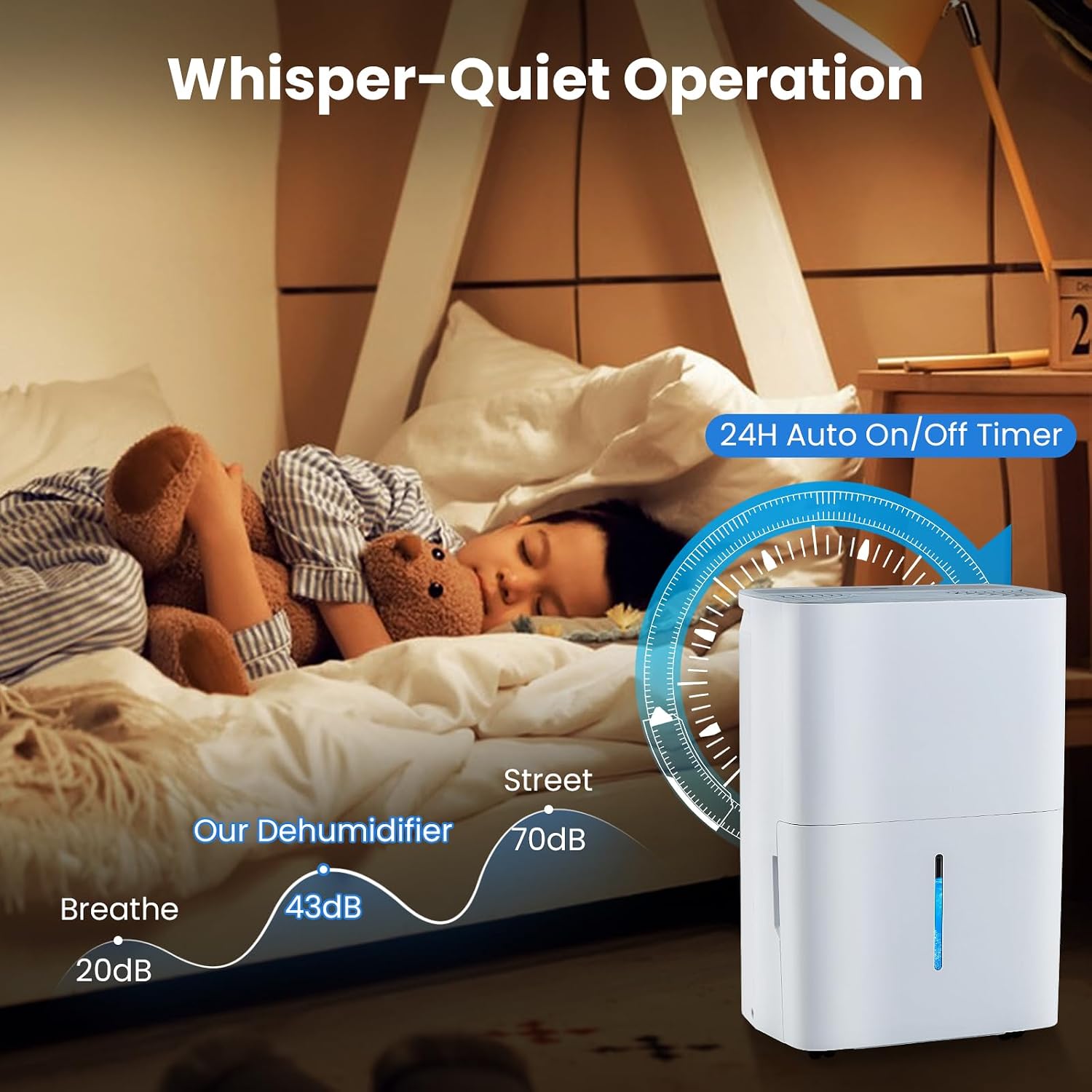 ARLIME 94.5 Pints Dehumidifier for Home, 6000 Sq.Ft Dehumidifier w/24H Timer, LED Display, Child Lock, Drain Hose& Auto Defrost for Bedroom Basement Garage Office (94.5 Pints)