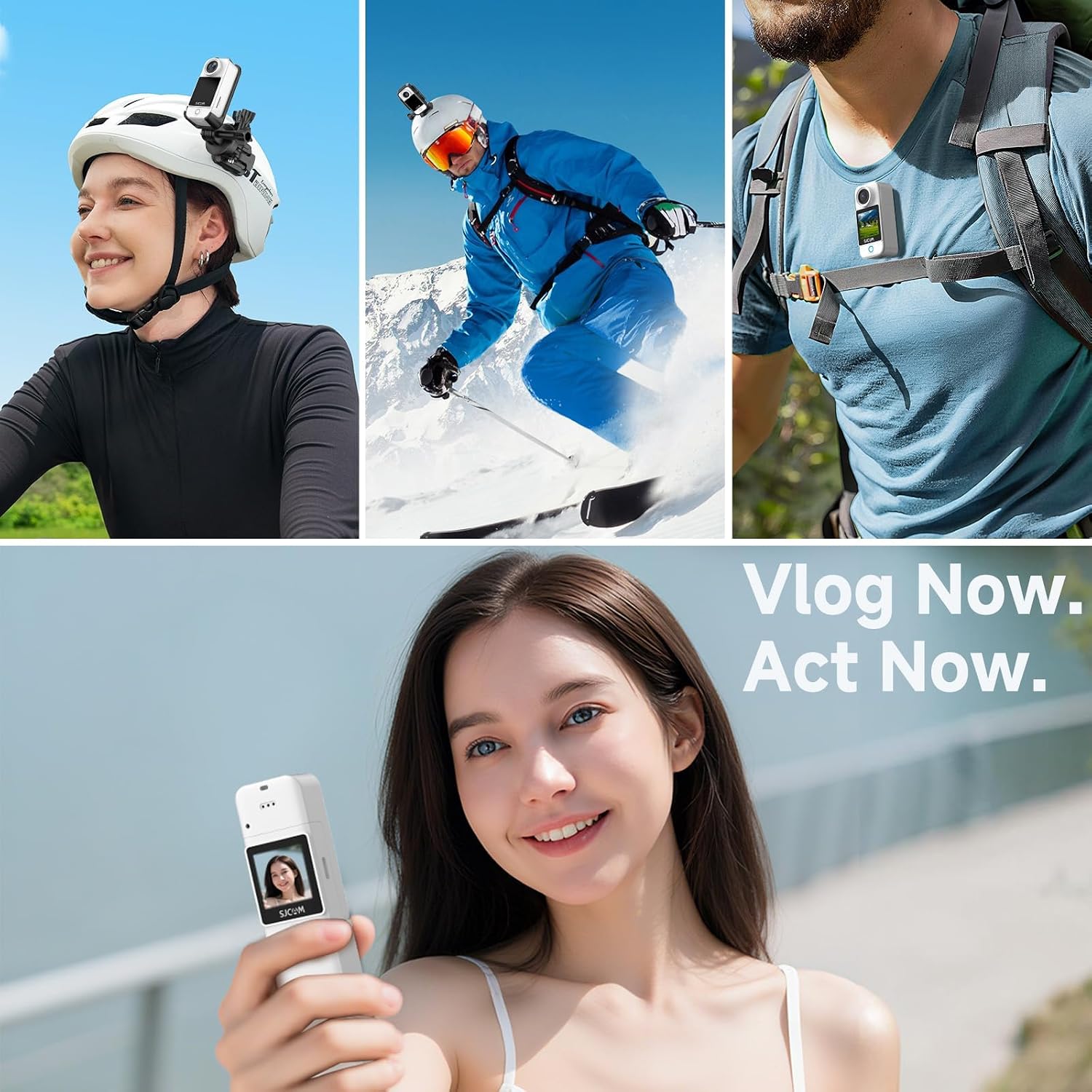 SJCAM C300 64GB,4K Vlogging YouTube Live Streaming,7Hour Power,6-Axis Stabilization,Dual-Touch Screen,Birthday Gifts for Kids Women Her Mom Wife Girlfriend Valentines Mothers Day