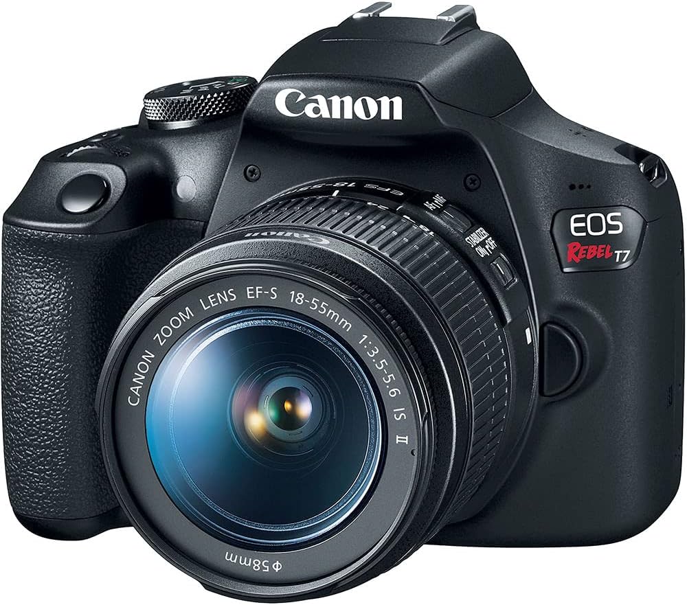 Canon EOS Rebel T7 DSLR Camera Kit | 24.1MP APS-C Sensor with EF-S 18-55mm & 75-300mm Lenses | Full HD 1080p Video Compact Beginner-Friendly Photography (2727C002) + Bag + 64GB Card