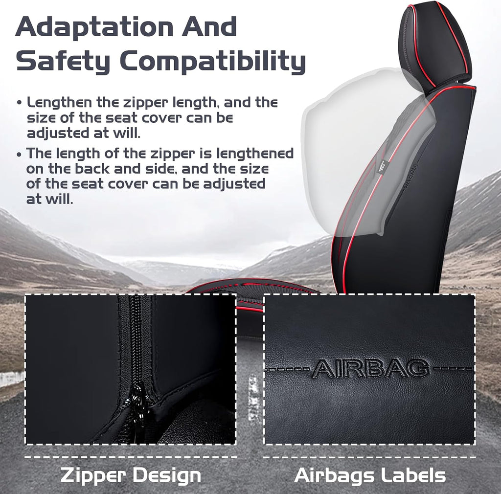 Car Seat Covers for Lexus TX 350 2024-2026, Waterproof Nappa Leather Full Set Seat Cover with Headrests, Anti-Slip and Comfortable Automotive Seat Protector&Accessories(Black Red)