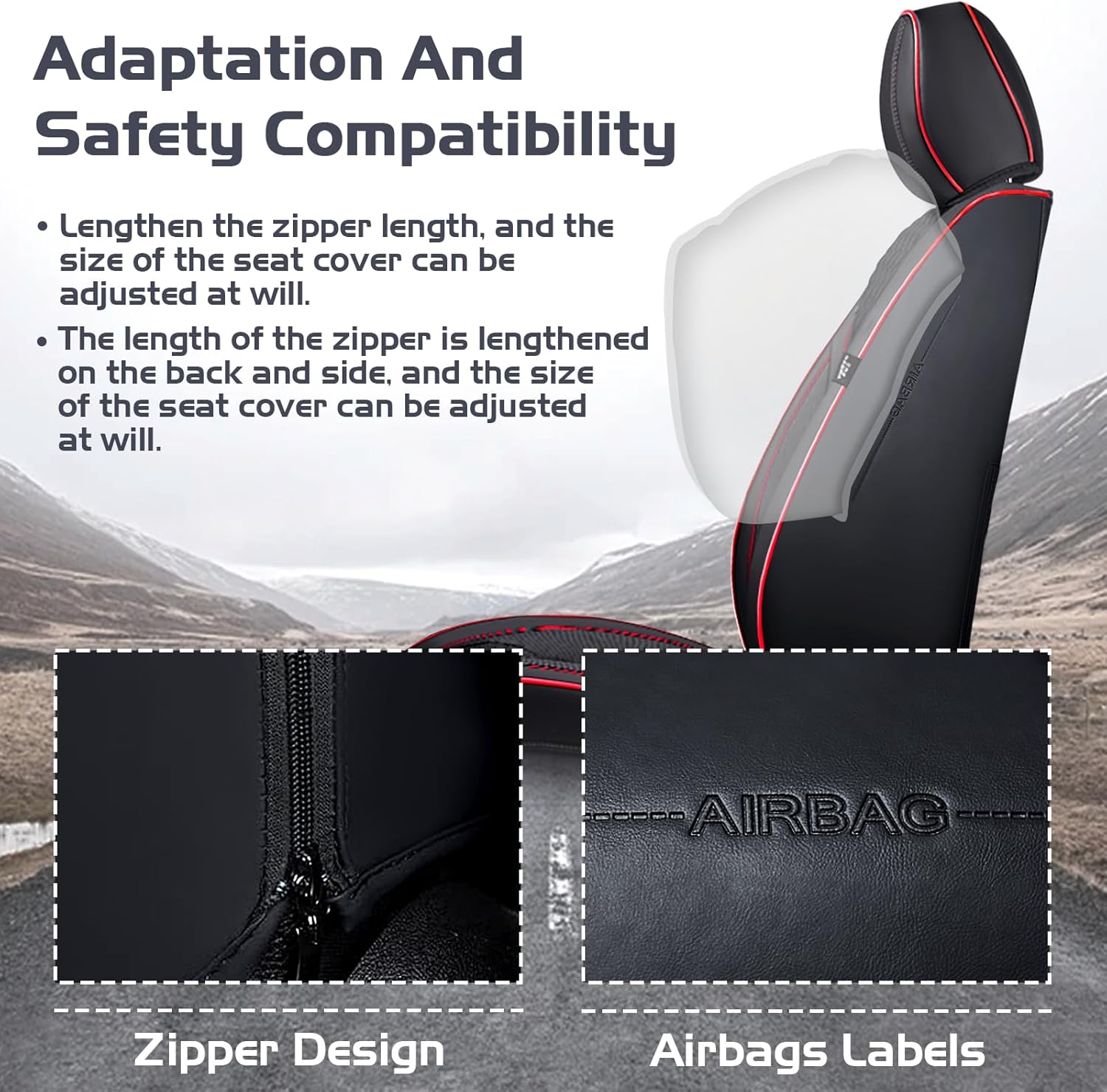 Car Seat Covers for Toyota RAV4 2000-2026, Waterproof Nappa Leather Full Set Seat Cover with Headrests, Anti-Slip and Comfortable Automotive Seat Protector&Accessories(Black Red)