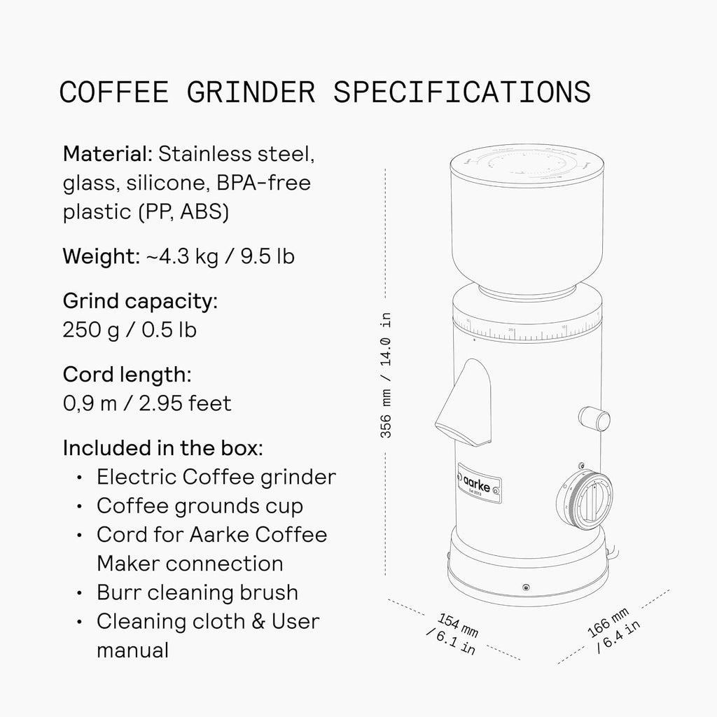 aarke Coffee Maker and Grinder Bundle - Premium Stainless Steel Coffee Maker and Electric Coffee Grinder Included, SCA-Certified, with 60 Grinder Settings, Stainless Steel