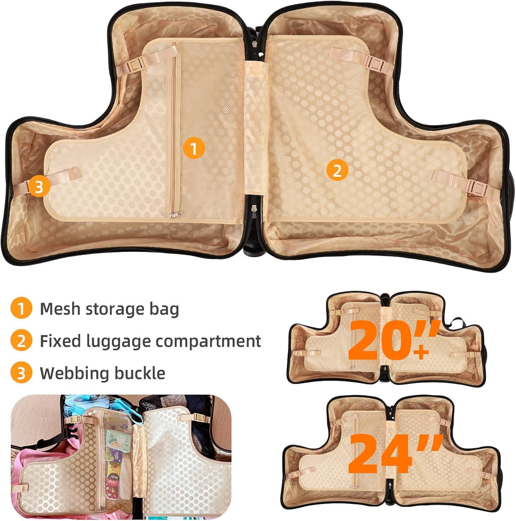 Toddler Luggage Ride On Suitcase for Kids with 4 Spinner wheels, Hardside Travel Luggage for Boys and Girls Ages 2-12 (Sunshine Yellow, 20-Inch Carry-On for Most Airlines)