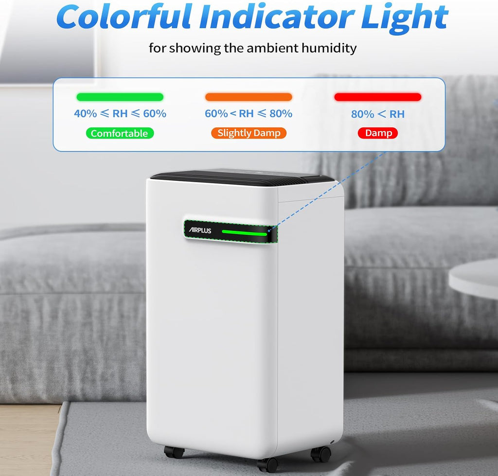 AIRPLUS Dehumidifier for Basement - 4,500 Sq. Ft. 70 Pints, Multifunctional Dehumidifier with Drain Hose & Auto Shut-Off Function, Powerful Dehumidifiers for Home(AP2103)