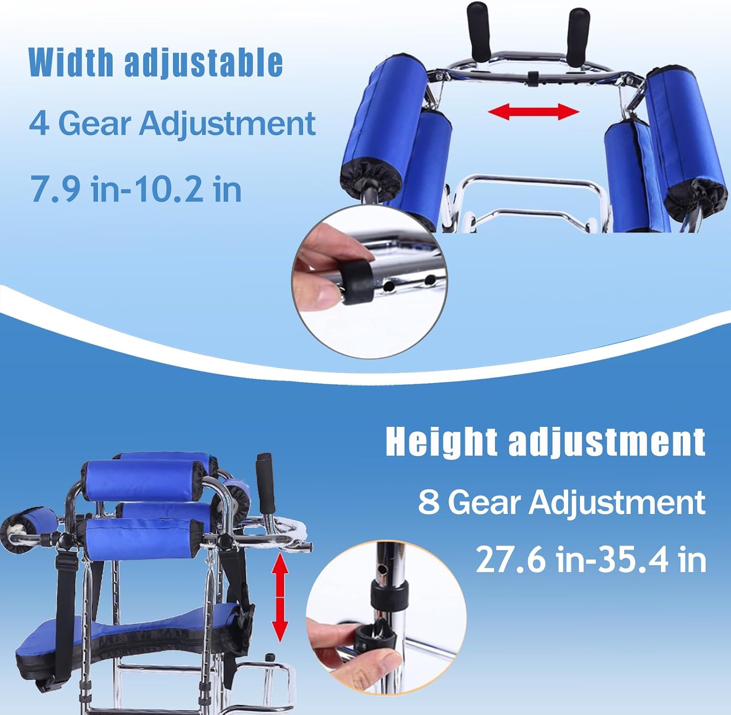 Walkers Disabled Children Cerebral Palsy Disabled Kids Walker Six Wheel Anti Tilt Foldable Belt Seat Adjustable Height Width, Disabled Auxiliary Equipment Rehabilitation Training Walking Aid