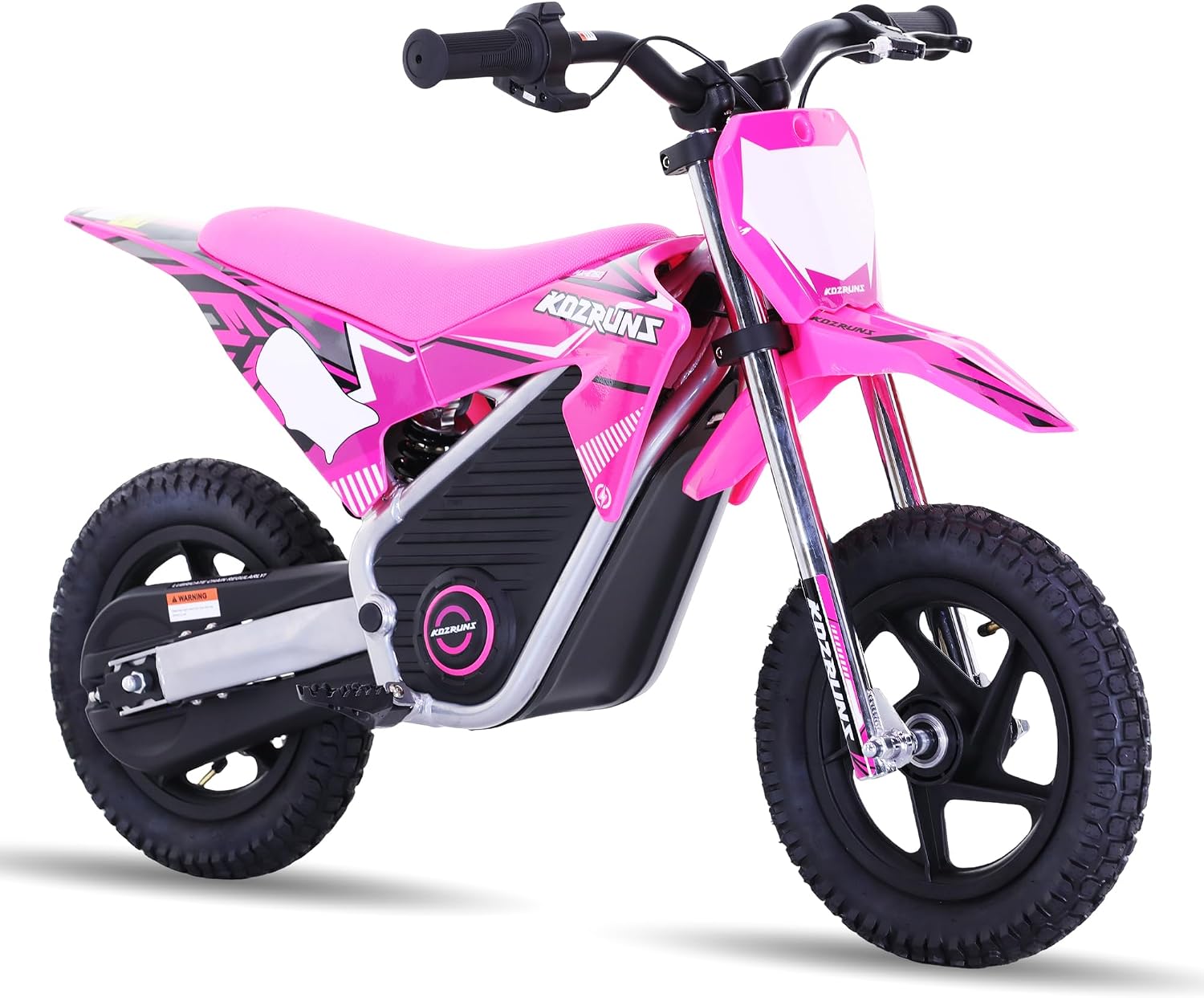AIII Electric Dirt Bike for Kids 3-7, High Performance Racing Grade Motorcycle, Up to 8MPH, 2 Speed Settings, 12-Inch Off-Road Tires, Rear Disc Brakes & Advanced Shock Absorption, Pink