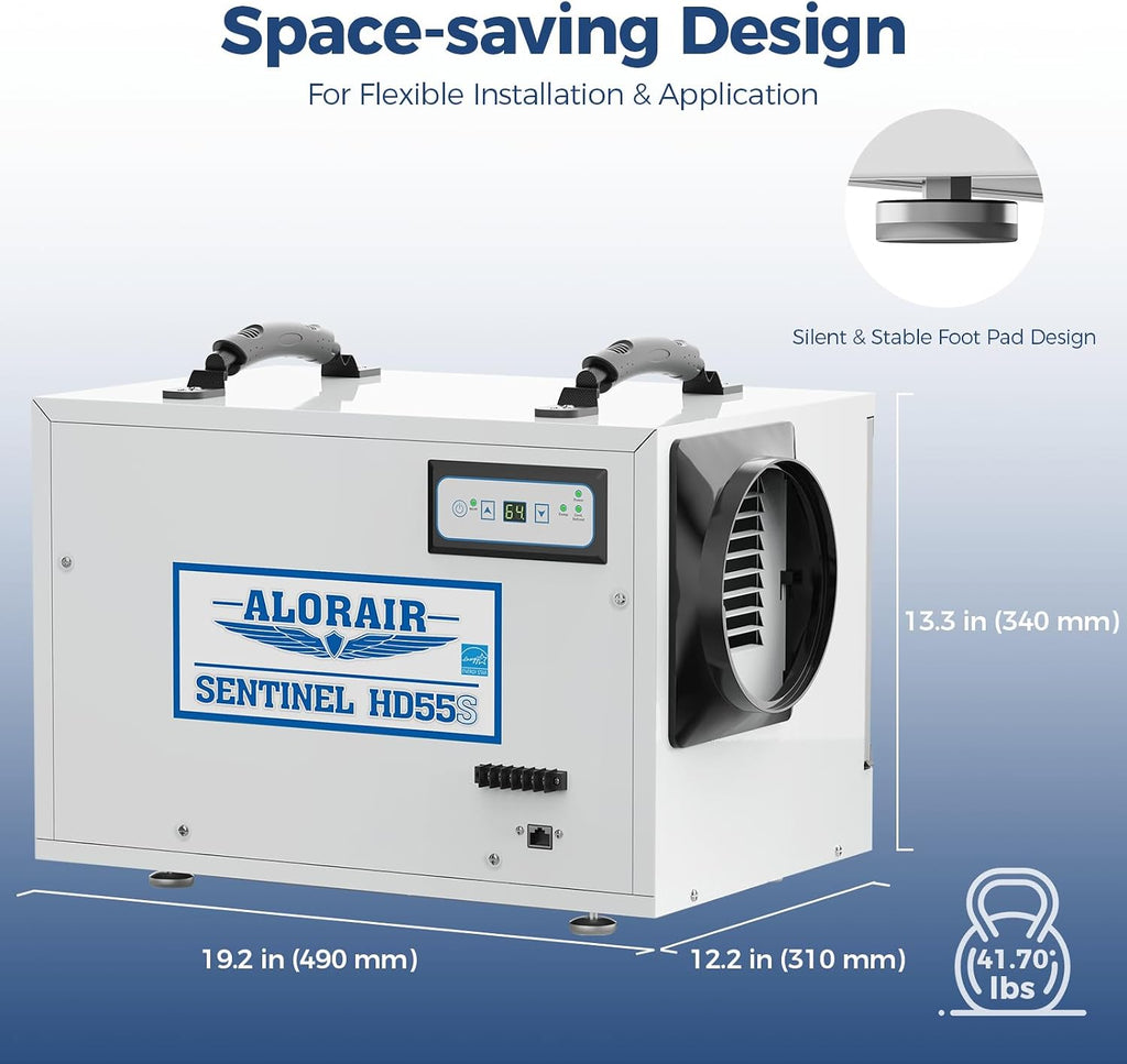 ALORAIR 120 PPD Wi-Fi Dehumidifier for Crawl Space, Basement, and Commercial Use, 2026 Energy Star APP Control, Auto-Defrost Crawlspace Dehumidifiers