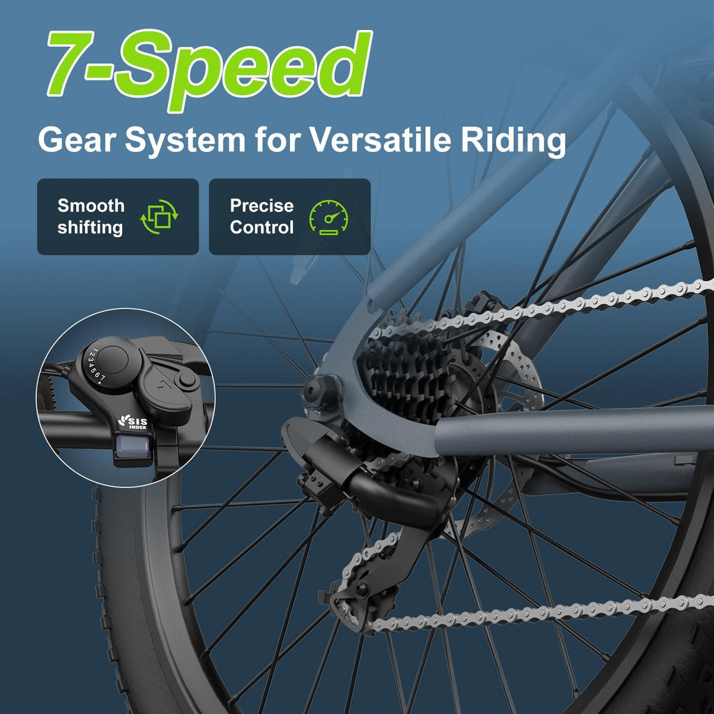 Electric Bike for Adults, 20' 24' 26' 1000W 1500W 2000W Peak Motor, 48V 36V 10AH 13AH Ebike, 30-45Miles 22-25MPH Electric Bicycles, 7-Speed ebikes for Adults