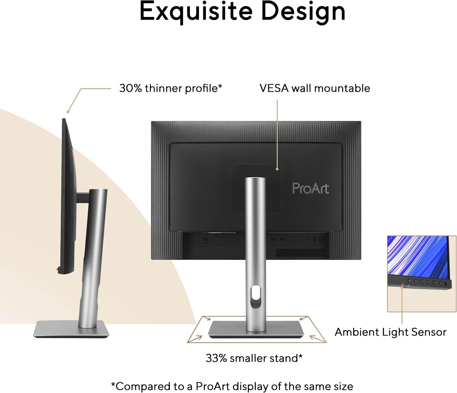 ASUS ProArt Display 24' 16:10 Professional Monitor (PA248QFV) – IPS, WUXGA (1920 x 1200), 100% sRGB, Color Accuracy ΔE < 2, Calman Verified, 100Hz, HDR-10, Light Sync, Ergonomic, 3 yr Warranty