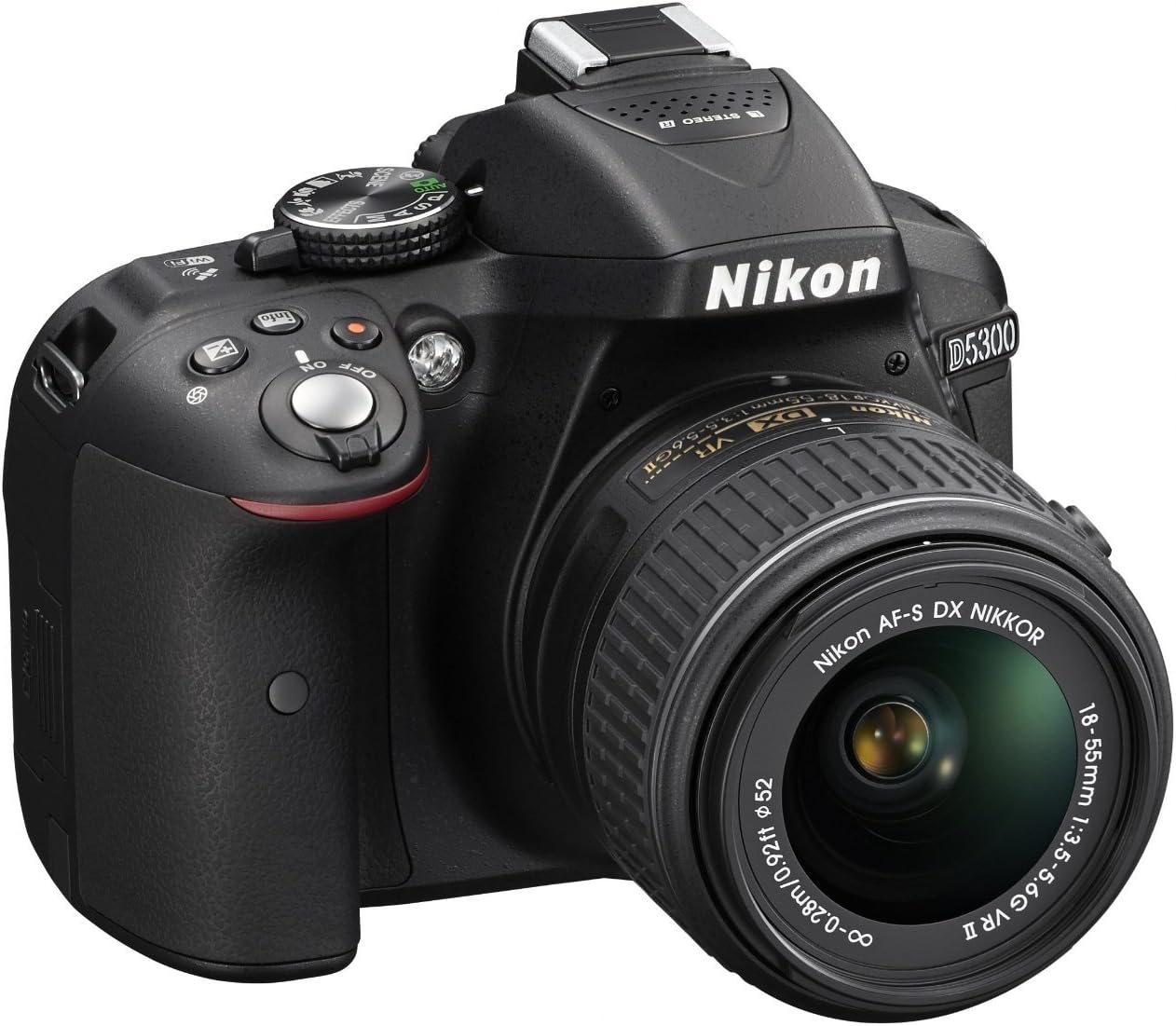 Nikon D5300 24.2 MP CMOS Digital SLR Camera with 18-55mm f/3.5-5.6G ED VR Auto Focus-S DX NIKKOR Zoom Lens (Black)