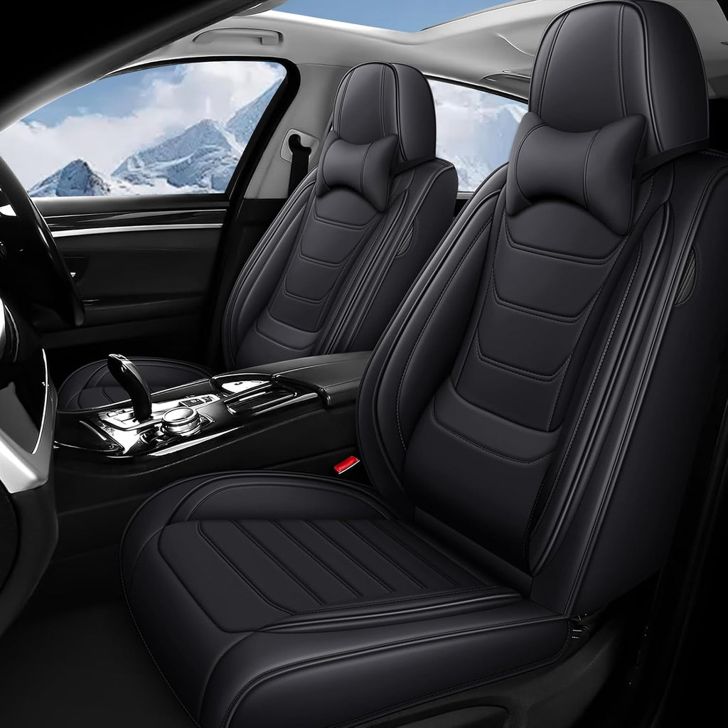 Fit for Chevrolet Tahoe 2009-2025 Custom Seat Covers, PU Leather Car Seat Covers, Full Coverage Protection, Thick Cushioning Seat Protectors(Luxury Front Row/Black)