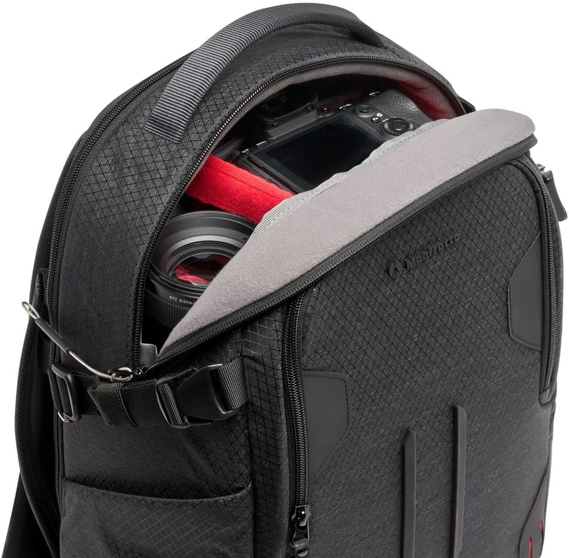 Manfrotto PRO Light Backloader S, Professional Camera Backpack, Top and Rear Access, Double Tripod Attachment, Padded Backpack with Interchangeable Dividers, Black
