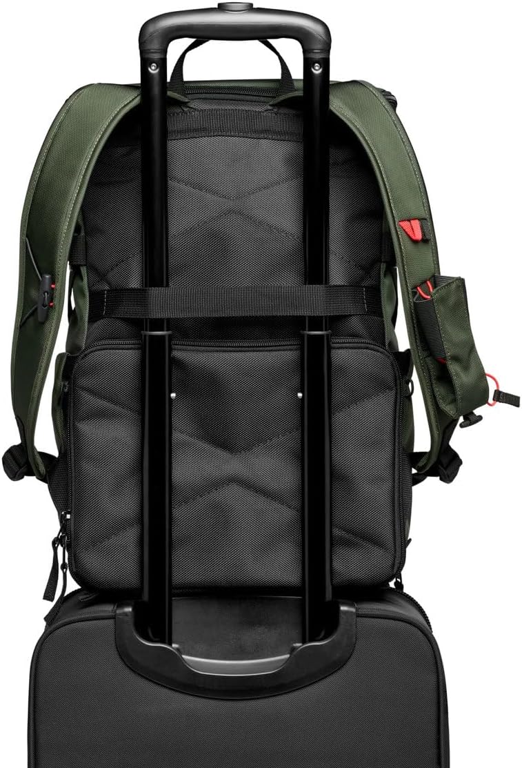 Manfrotto Street Slim Photography Backpack for Mirrorless and Reflex Camera, Front and Rear Access, Removable Camera and Laptop Inserts, Compact Backpack for Photography Accessories, Colour Green