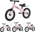 ZUKKA Toddler Balance Bike 2 in 1 with Detachable Training Wheels 14 Inch Kids Bike Aged 3-7 Years Old with Adjustable Seat Handlebar and Coaster Brake for Boys Girls