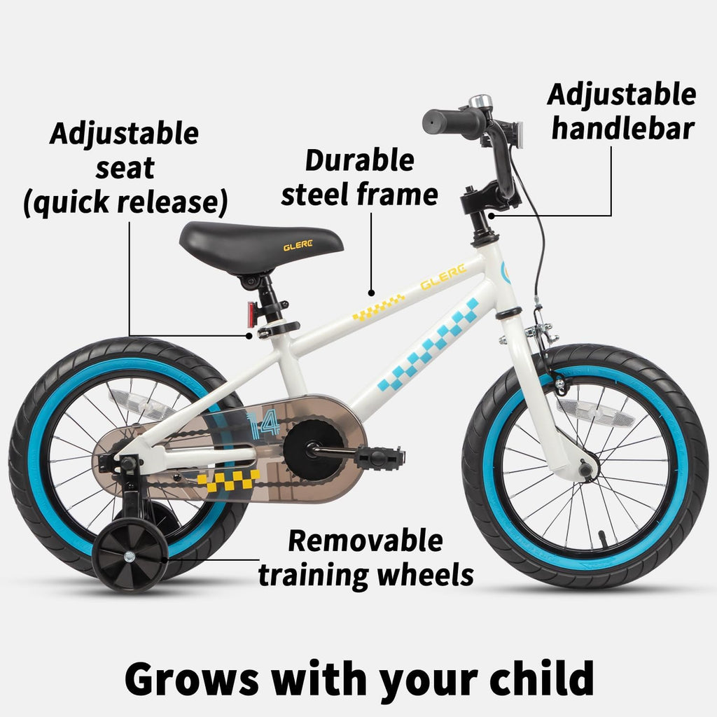 Glerc NuNu 12 14 16 Inch Kids Bike BMX Style for 2-8 Years Old Boys Girls, Toddler Bicycles with Training Wheels & Coaster Brake, Multiple Colors | Toddler Bicycles, Training Wheels, Coaster Brake, Toddler Bicycles, Training Wheels, Coaster Brake