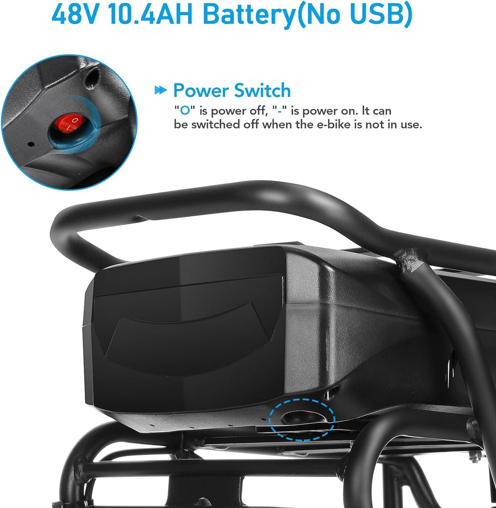 ANCHEER Electric Bike for Adults, 48V 500Wh EBike, UP to 60 Miles, Removable Battery, Fast-Charge, 26' Commuter Electric Bicycles, 7-Speed, LCD Digital Display, Suspension Fork, Cruise Control, UL2849