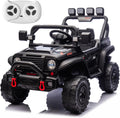 RunFast 24v Kids Ride on Car with Parent Remote Control,Electric Ride on Toys for Kids 3-5,3.7mph Max Speed,Battery Powered,Large Seat with Safety Belt,Aux Port,Gift for Boy&Girl (Black, 24V)