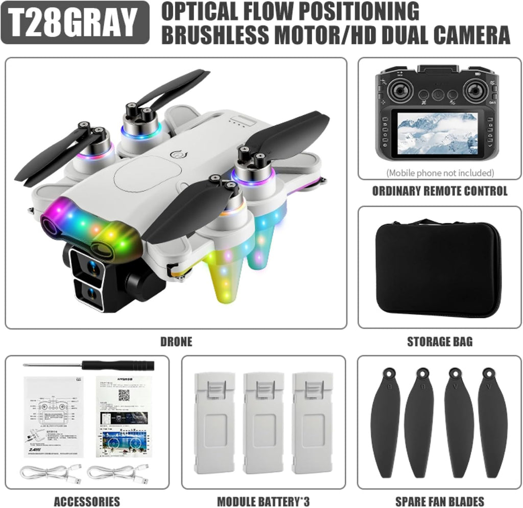 Drones for Kids 8-12 – Drone with camera for kids & Beginners,Kids drone with Fancy LED Lights, 4.3' Built-In FPV Screen, Three Batteries, Perfect Holiday & Birthday Gift, Indoor & Outdoor Quadcopter Toy