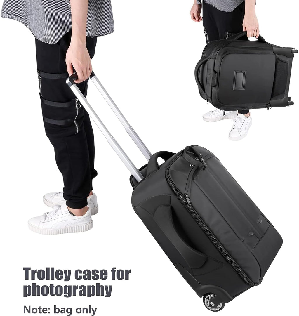 Neewer Convertible Rolling Camera Backpack for SLR/DSLR Cameras and Accessories (NW3300) –Black