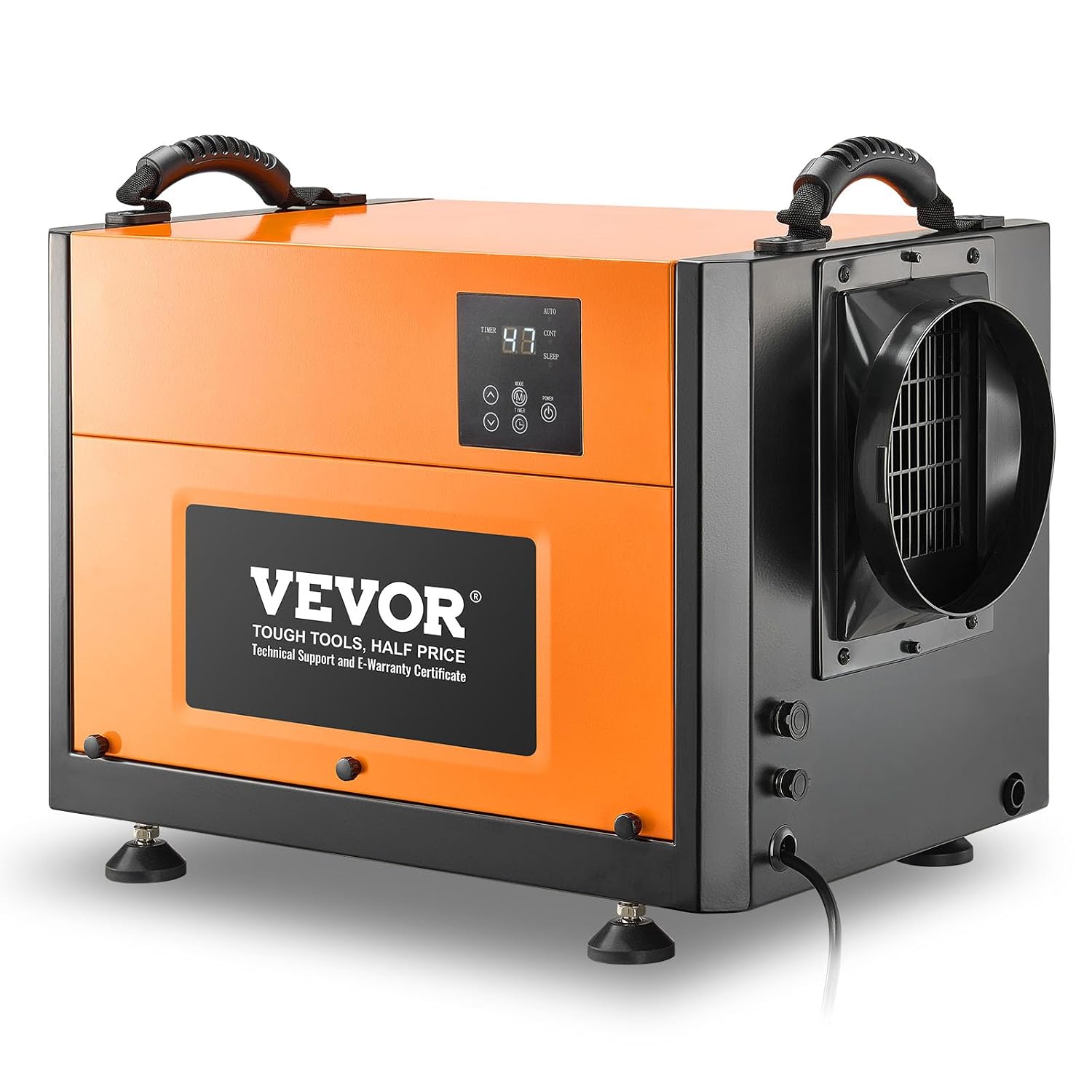 VEVOR 125 Pints Commercial Dehumidifier with Drain Hose, Portable Crawl Space Dehumidifiers for Basement Storage Room Industrial Grade, Auto Defrost/Drainage, Heavy-duty Galvanized Steel, LED Indicate