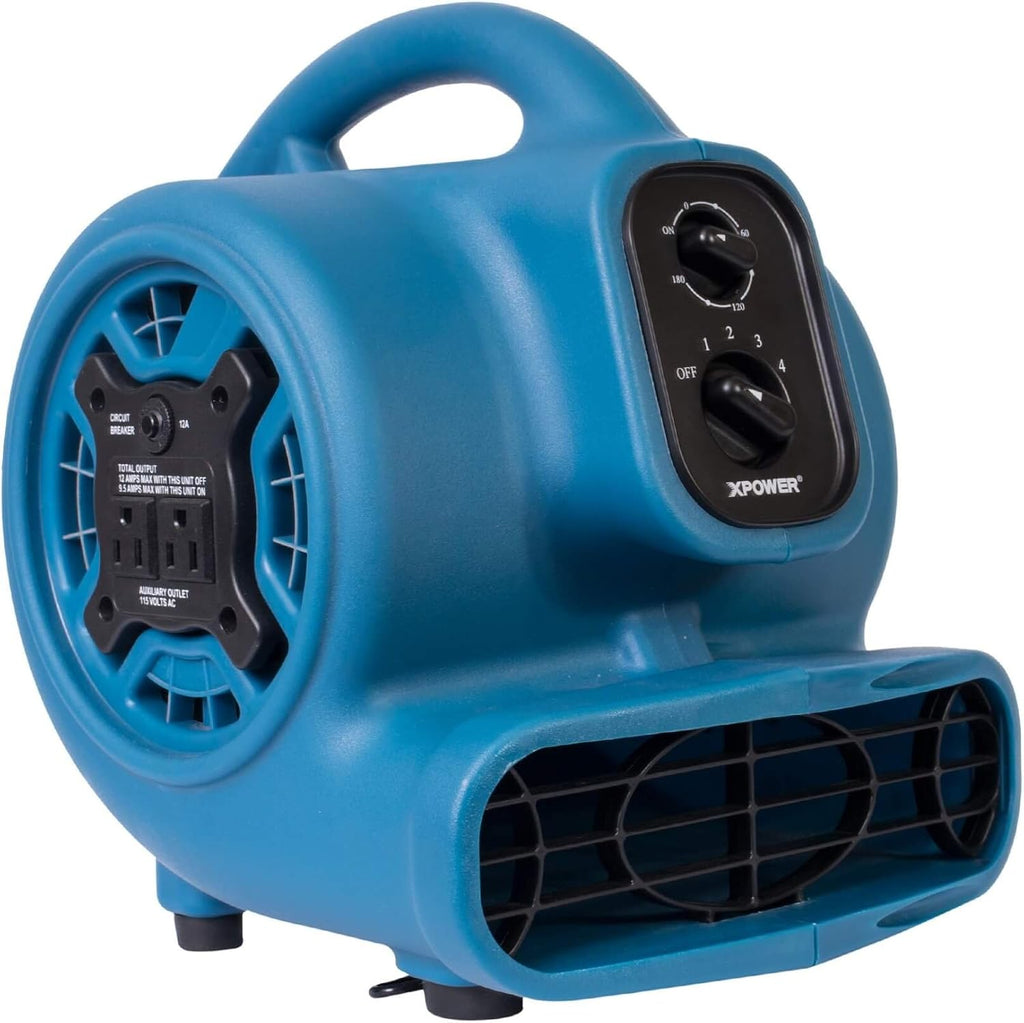 XD-125 Commercial Water Flood Damage Restoration Package for Home Garage Basements Restrooms Restaurants Crawl Spaces-Includes 4 Mini Air Movers,Dehumidifier,Mini HEPA Air Scrubber-Blue