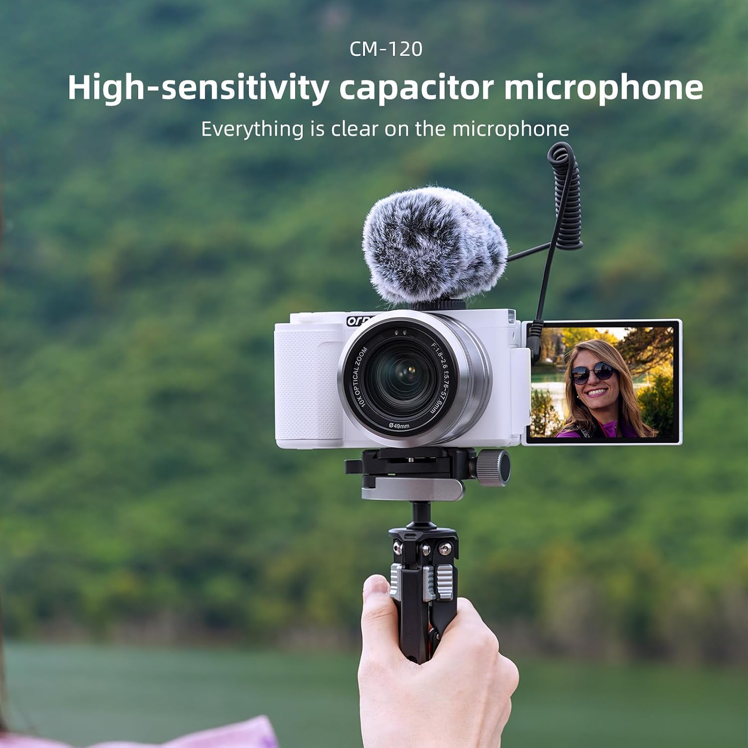 ORDRO 5K Digital Camera for Photography, 12X Optical Zoom Vlogging Camera for YouTube with 3.2' IPS Touch Flip Screen, WDR, Night Vision; Bunble Kit 64GB Card + Mic+ Flex Tripod