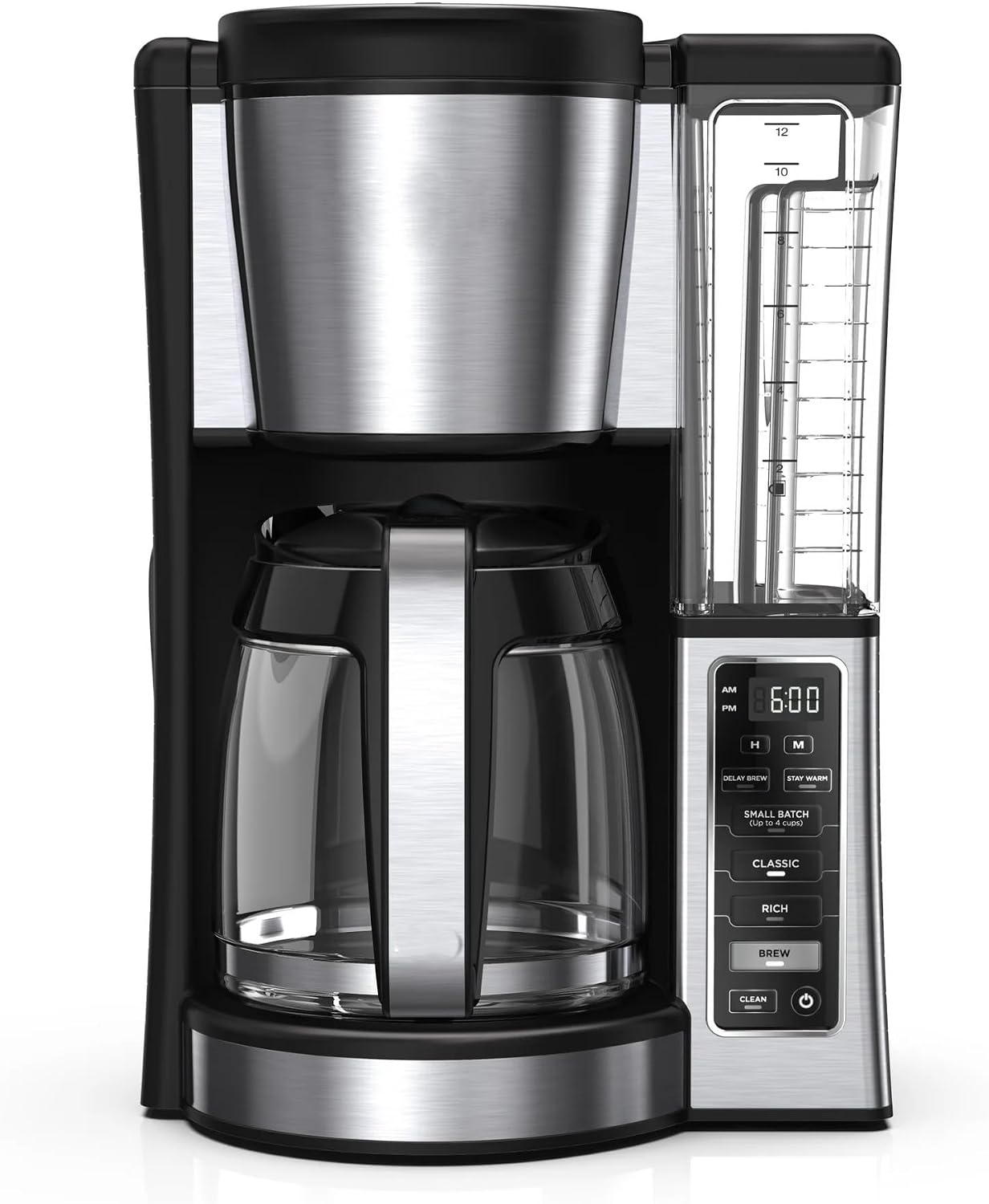 Niinja 12-Cup Programmable Coffee Maker, Glass Carafe with Classic & Rich Brew Styles, Adjustable Warming Plate & Removable 60‑oz Reservoir
