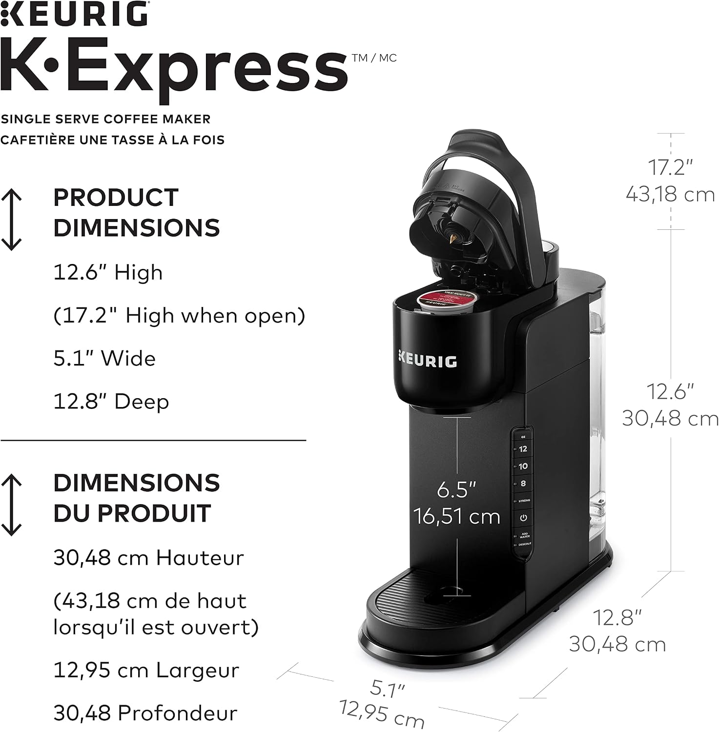 Keurig K-Express Single Serve K-Cup Pod Coffee Maker, With A Removable Reservoir And Strong Button Function