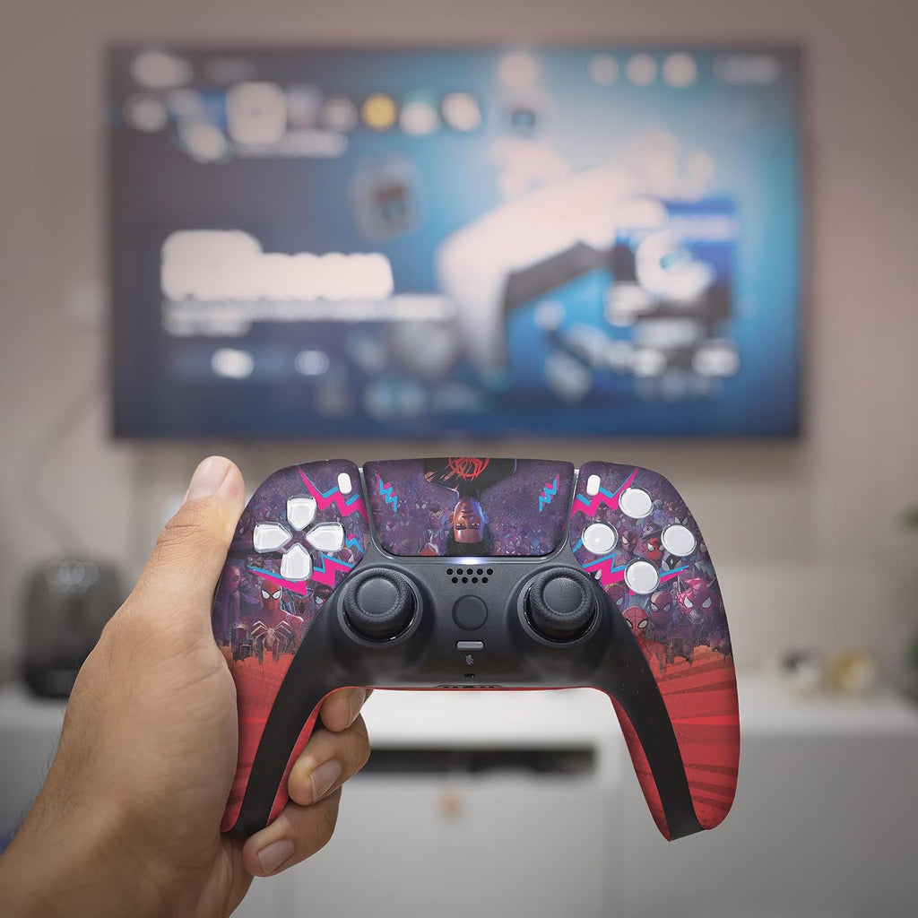 Miles Moraales Spiidervers Custom PS-5 Controller Wireless compatible with Play-Station 5 Console by BCB Controllers | Proudly Customized in USA with Permanent HYDRO-DIP Printing (NOT JUST A SKIN)
