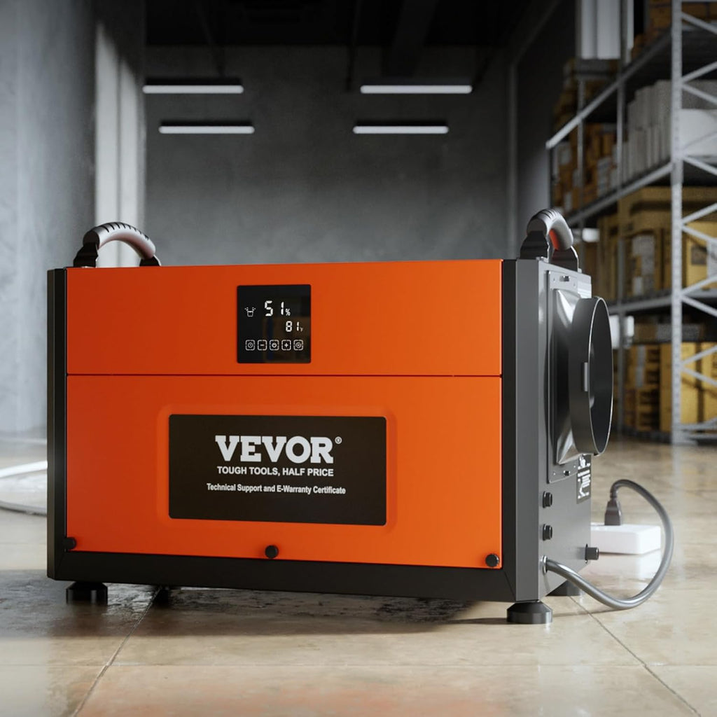 VEVOR 190 Pints Commercial Dehumidifier with Drain Hose for Crawl Spaces, Basements Warehouse & Job Sites, Large Capacity Dehumidifier for Water Damage Restoration, Auto Defrost, CSA Listed