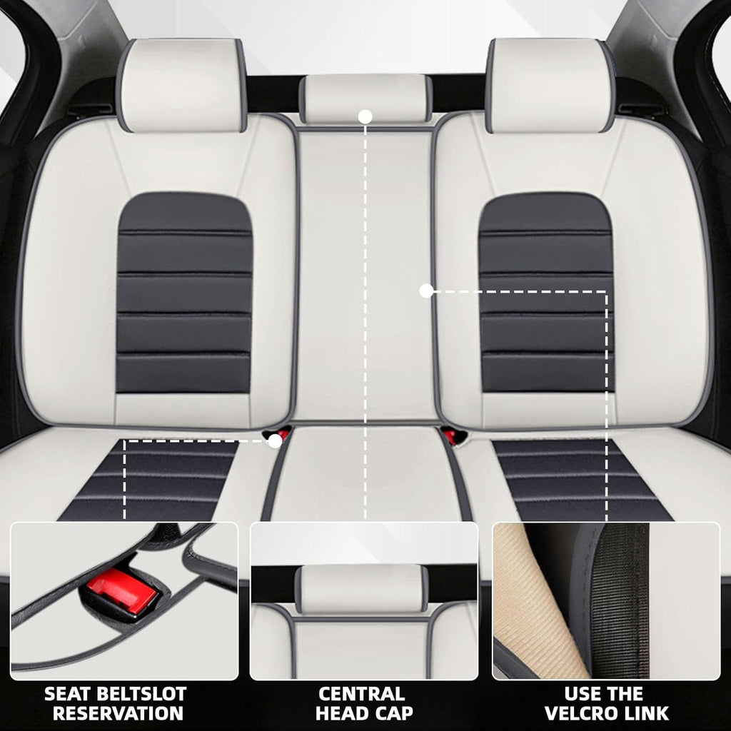 Car Seat Cover Fit for Jeep Wrangler 2000-2025,Compatible Airbag Non-Slip Waterproof Seat Cover,Car Seat Protector Premium Interior (Standard 5 Seats,Gray White)