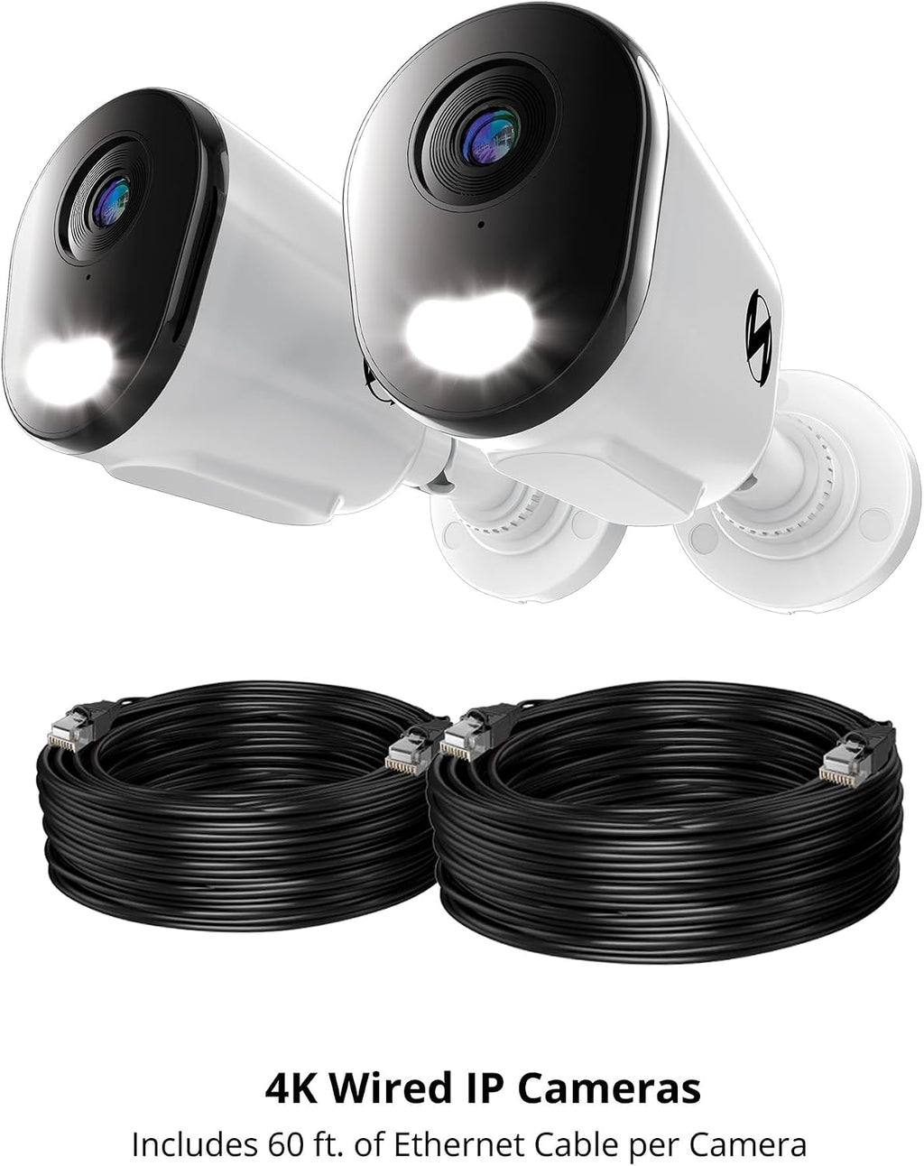 Night Owl Add On Wired IP 4K HD Indoor/Outdoor Deterrence Cameras with 2-Way Audio (2 Pack)
