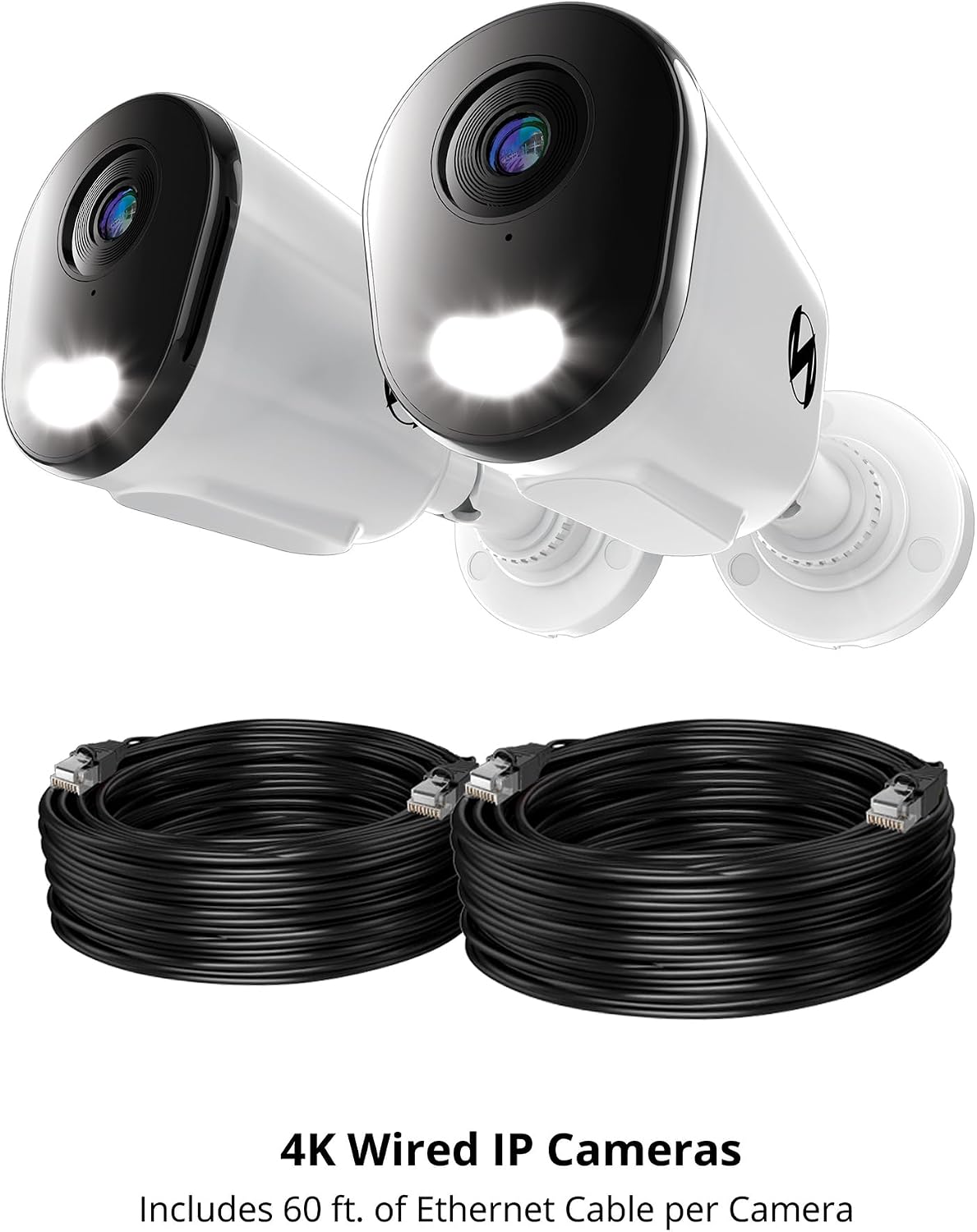 Night Owl Add On Wired IP 4K HD Indoor/Outdoor Deterrence Cameras with 2-Way Audio (2 Pack)
