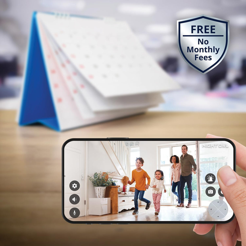 Night Owl 8 Channel Wi-Fi Video Home Security Hub with (3) Battery-Powered Wi-Fi 2K HD Indoor/Outdoor Spotlight Cameras with 2-Way Audio and 64GB microSD Card (Expandable up to 8 Cameras)