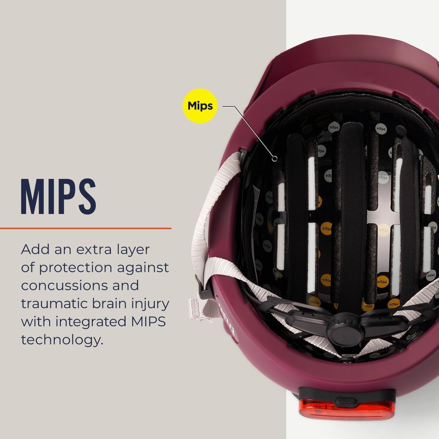 Thousand Chapter MIPS Adult Bike Helmet - LED Tail Light, Cycling & Bicycle Safety Certified, Lightweight & Low Profile, Men & Women, Lockable PopLock