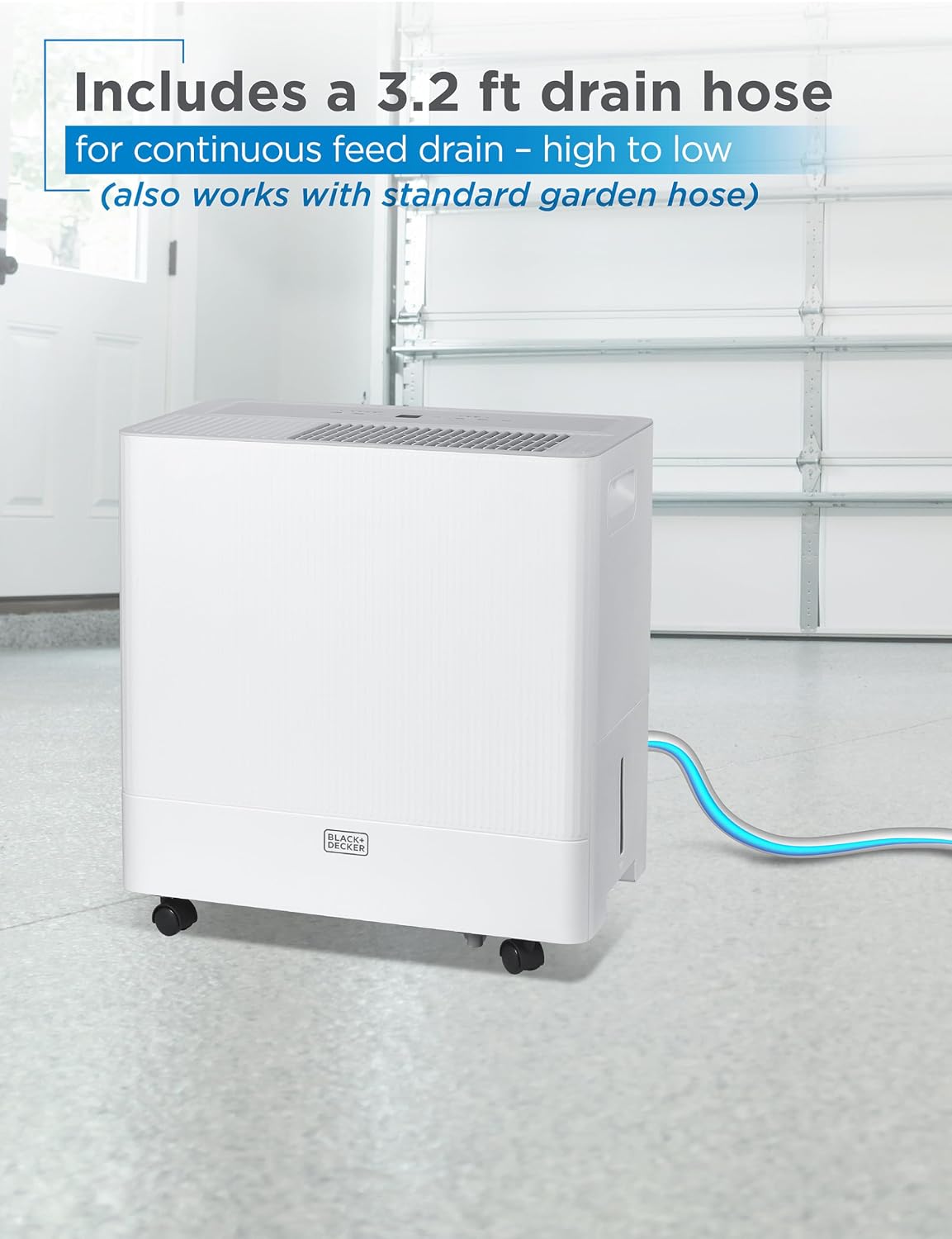 BLACK+DECKER Portable Dehumidifier, Extracts 22.27-Pint Per 24-Hours, Dehumidifier for Home up to 1500 Sq. Ft. Coverage, 6.8-Pint Bucket, Energy Star 6.0 Certified, BDM22WCDA, White