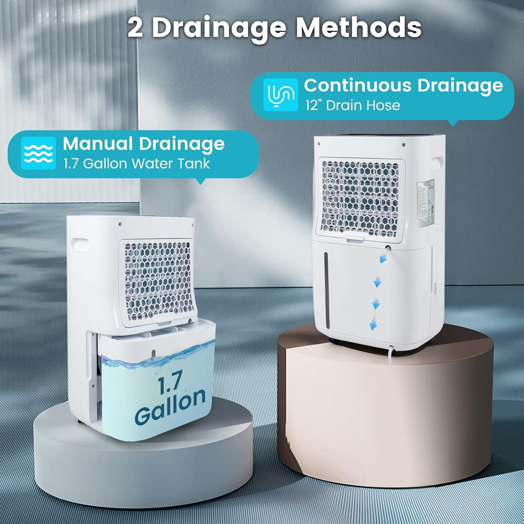 COSTWAY 73 Pint Dehumidifier for Basement, 4500 Sq. Ft Home Dehumidifier with 5 Modes, 3-Color Indicator Light, 1.7 Gallon Water Tank