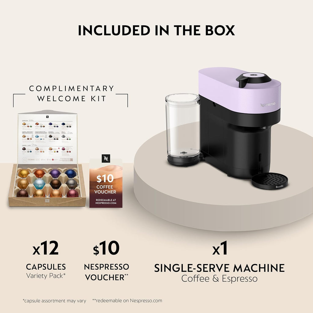 Nespresso Vertuo Pop+ Coffee and Espresso Maker by Breville, Lilac