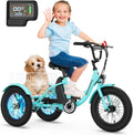 NAIZEA Electric Kids Bike - 16 inch Kids Trike for Boys Girls Age 6-12, e Bike for Children 250W, Kid Balance Bike with Adjustable Seat,Kid's Bikes with Basket, Children Bicycle Multiple Colors